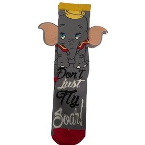 Disney Parks Dumbo Socks - Don't Just Fly Soar! New w Tags - Ladies Size 5 - 10